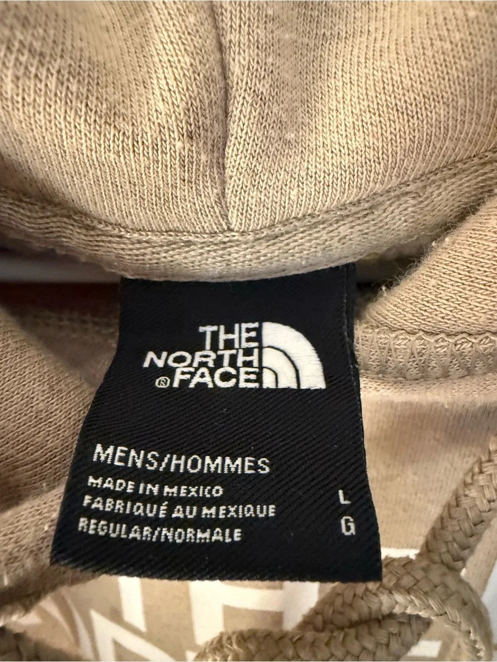 The North Face Men's Beige Pullover Hoodie with White Logo